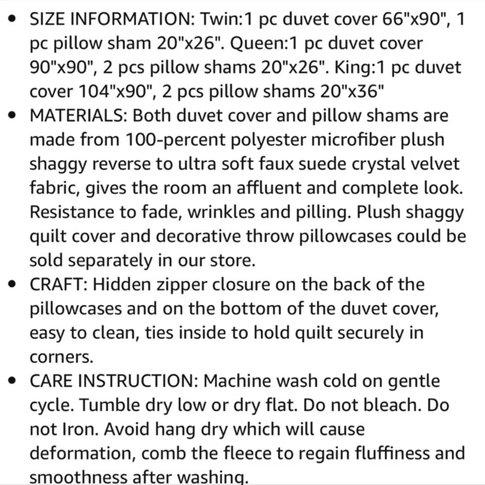 🎀Gray Velvet Faux Fur Duvet Cover Zipper New🎀